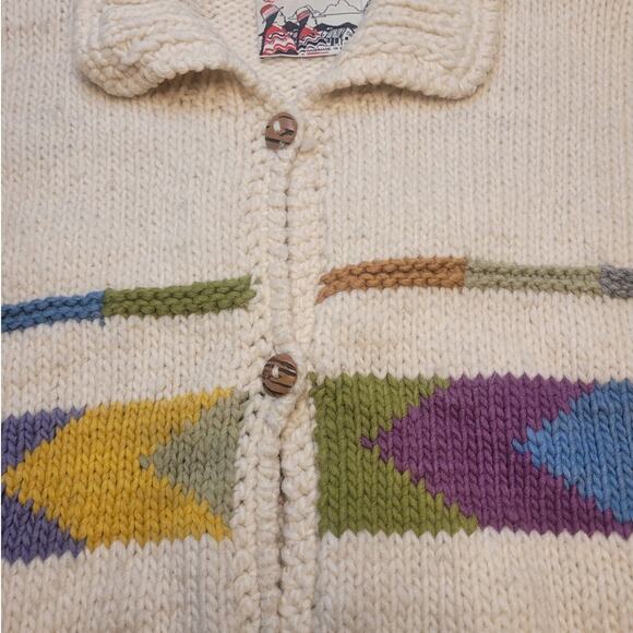 Quichua Village Wool Sweater M-XL Art Aztec Floral Lagenlook Amano Style EUC - Picture 7 of 9